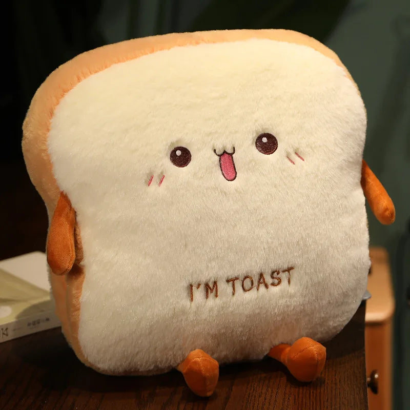 Winter Insertable Pillow Creative Toast Hand Warmer Student Sleeping Pillow Nap Plush Hand Warmer Pillow Home Decoration